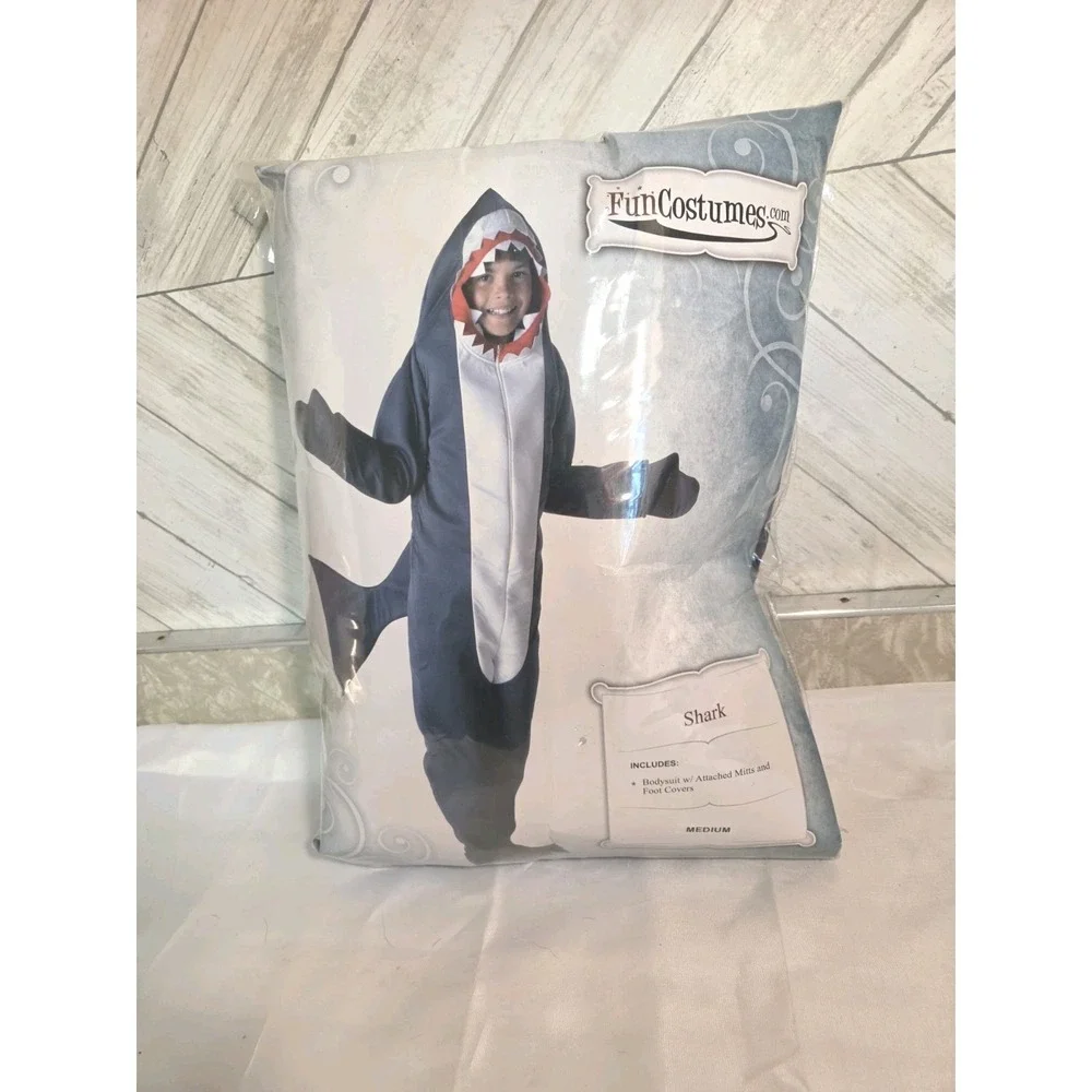 Fun Costumes .Com Shark Kids Boys Size Medium Bodysuit Halloween Animal